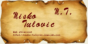 Miško Tulović vizit kartica